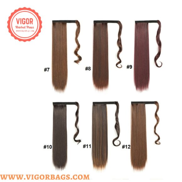 Long Straight Ponytail Hair Synthetic Extensions & Long Curly Wavy Hair 16 Clip